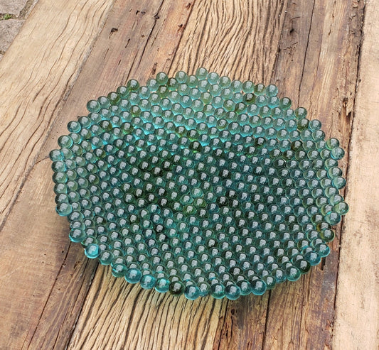 Centro de mesa com bolas de gude em vidro, design criativo, cor verde